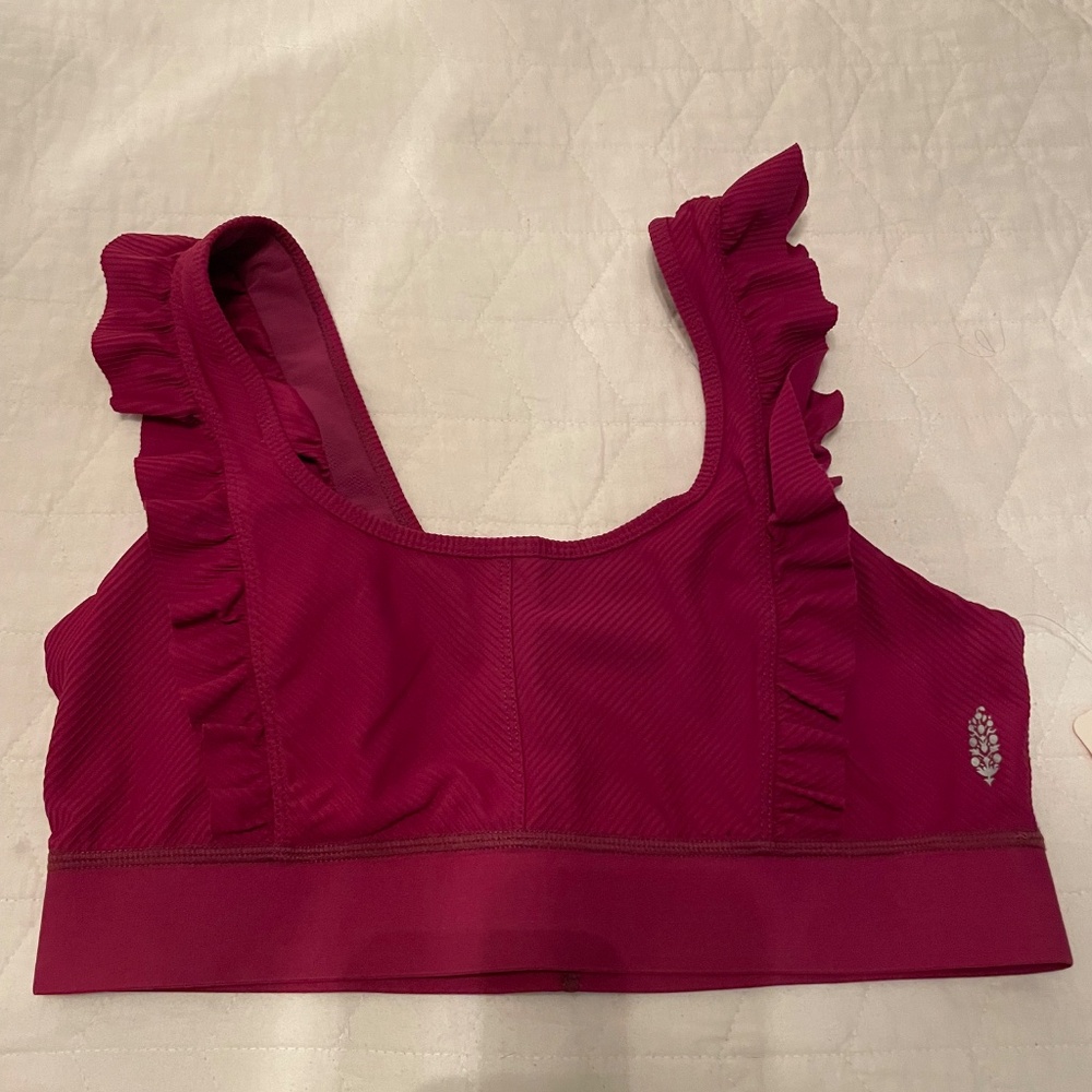 Free People Movement sports bra with ruffles